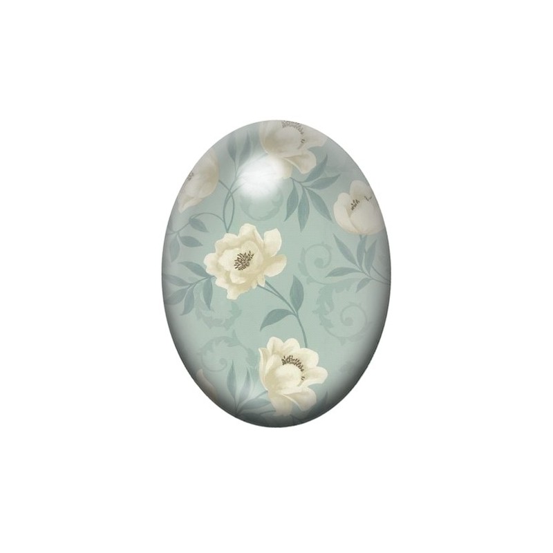 Cabochon en Verre Illustré Fleurs 13x18, 18x25 ou 30x40mm