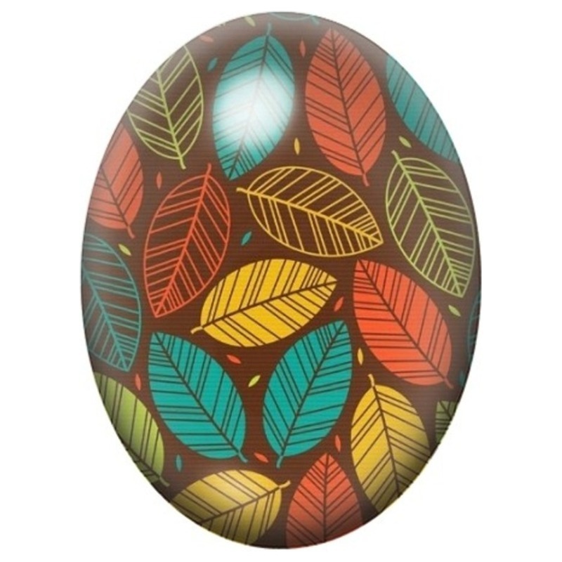 Cabochon en Verre Illustré Feuilles Graphiques Multicolores 13x18, 18x25 ou 30x40mm