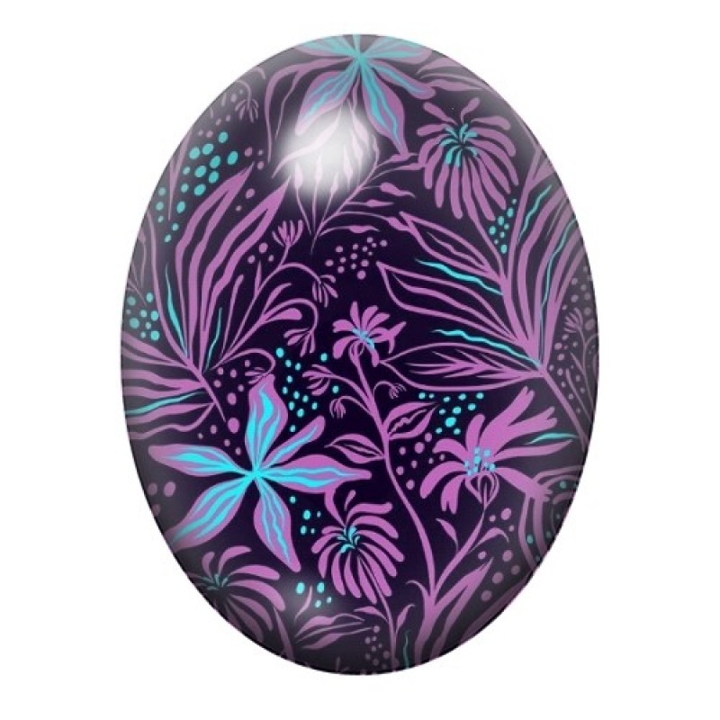 Cabochon en Verre Illustré Fleurs 13x18, 18x25 ou 30x40mm