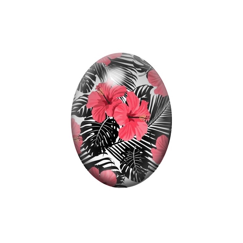 Cabochon en Verre Illustré Fleurs 13x18, 18x25 ou 30x40mm