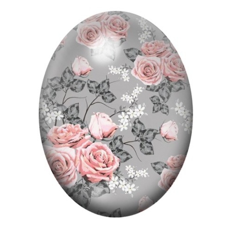 Cabochon en Verre Illustré Fleurs 13x18, 18x25 ou 30x40mm