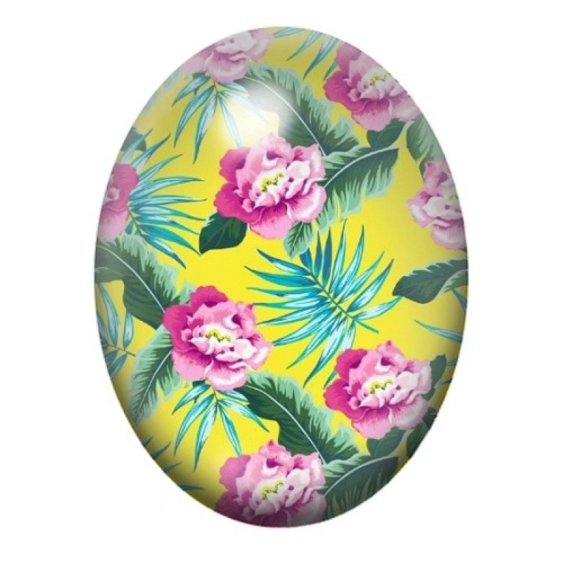Cabochon en Verre Illustré Fleurs 13x18, 18x25 ou 30x40mm