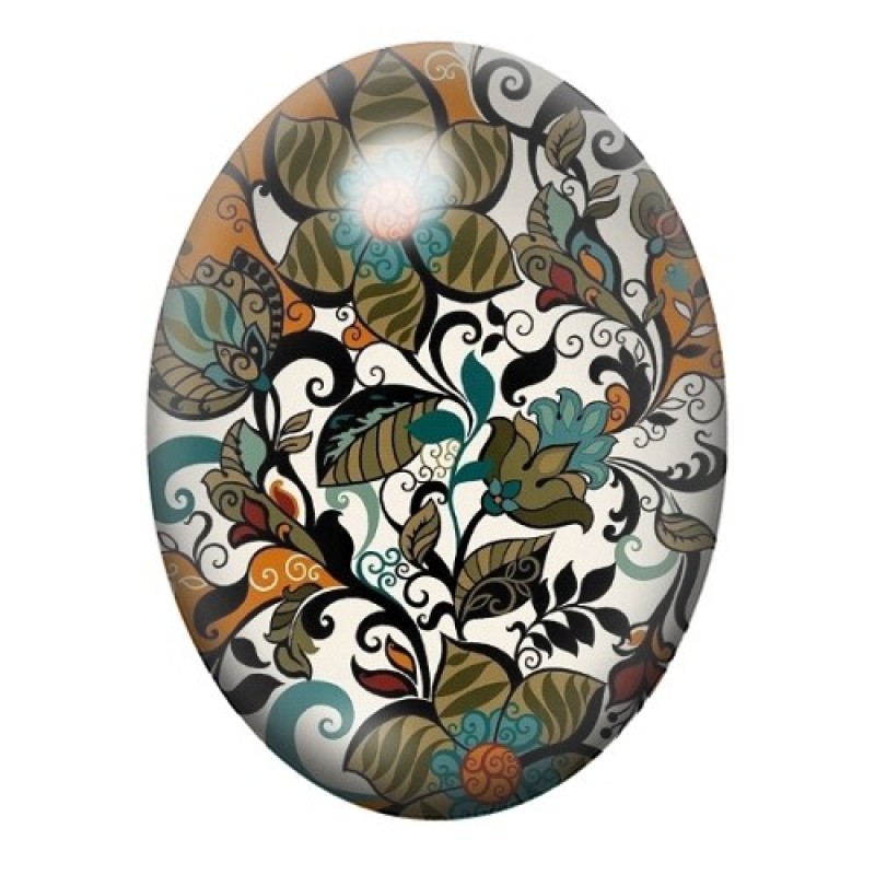 Cabochon en Verre Illustré Fleurs 13x18, 18x25 ou 30x40mm