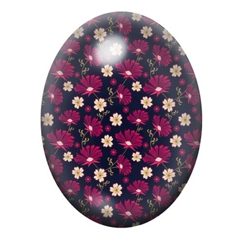 Cabochon en Verre Illustré Fleurs 13x18, 18x25 ou 30x40mm