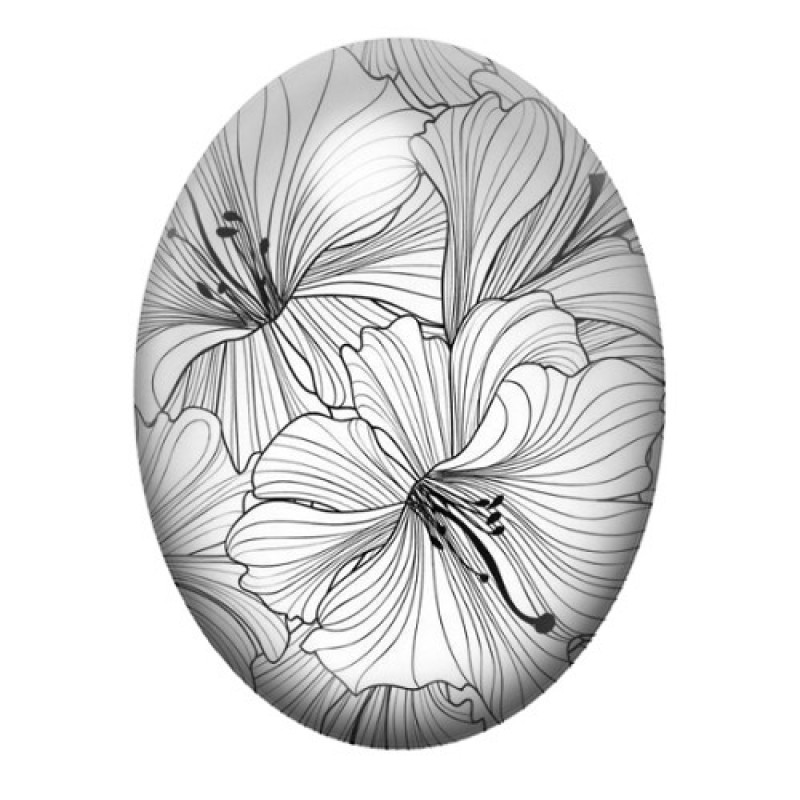 Cabochon en Verre Illustré Fleurs 13x18, 18x25 ou 30x40mm