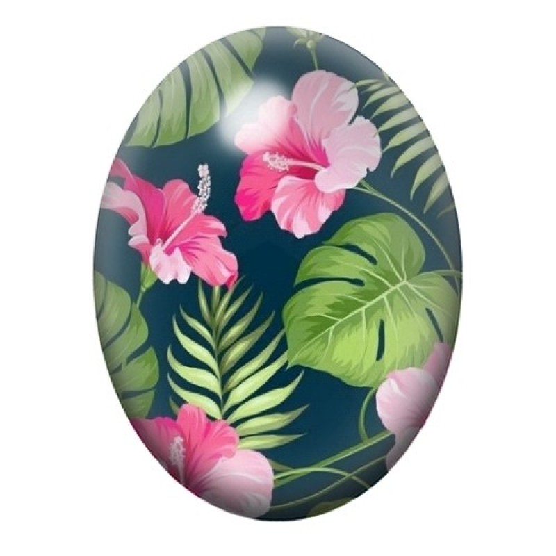 Cabochon en Verre Illustré Fleurs 13x18, 18x25 ou 30x40mm