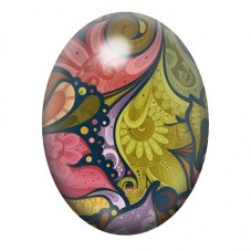 Cabochon en Verre Illustré Arabesques Cachemire Multicolores 13x18, 18x25 ou 30x40mm pour la création de bijoux fantaisie - DIY