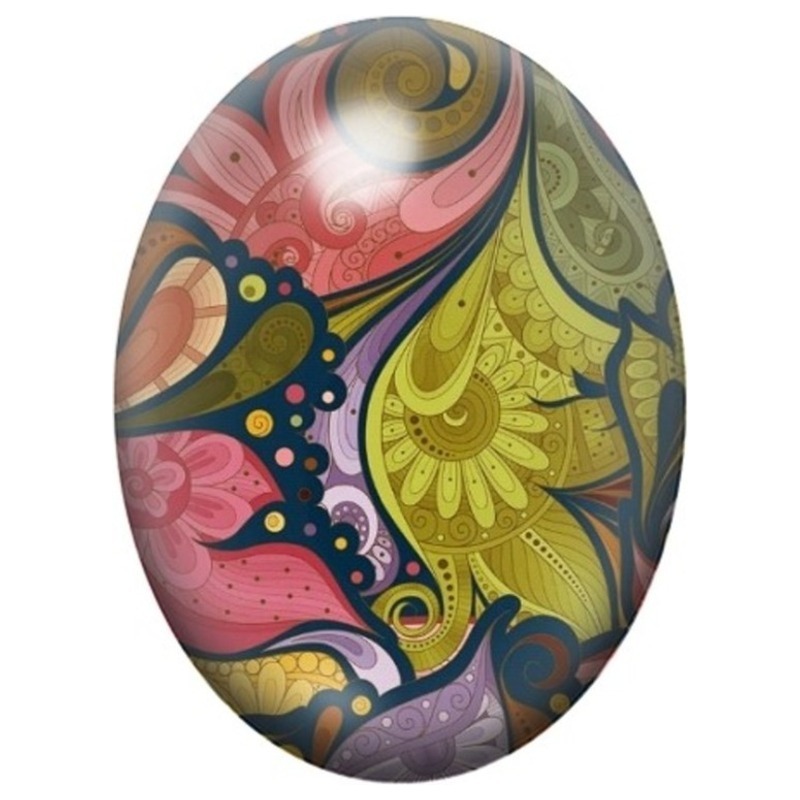 Cabochon en Verre Illustré Arabesques Cachemire Multicolores 13x18, 18x25 ou 30x40mm