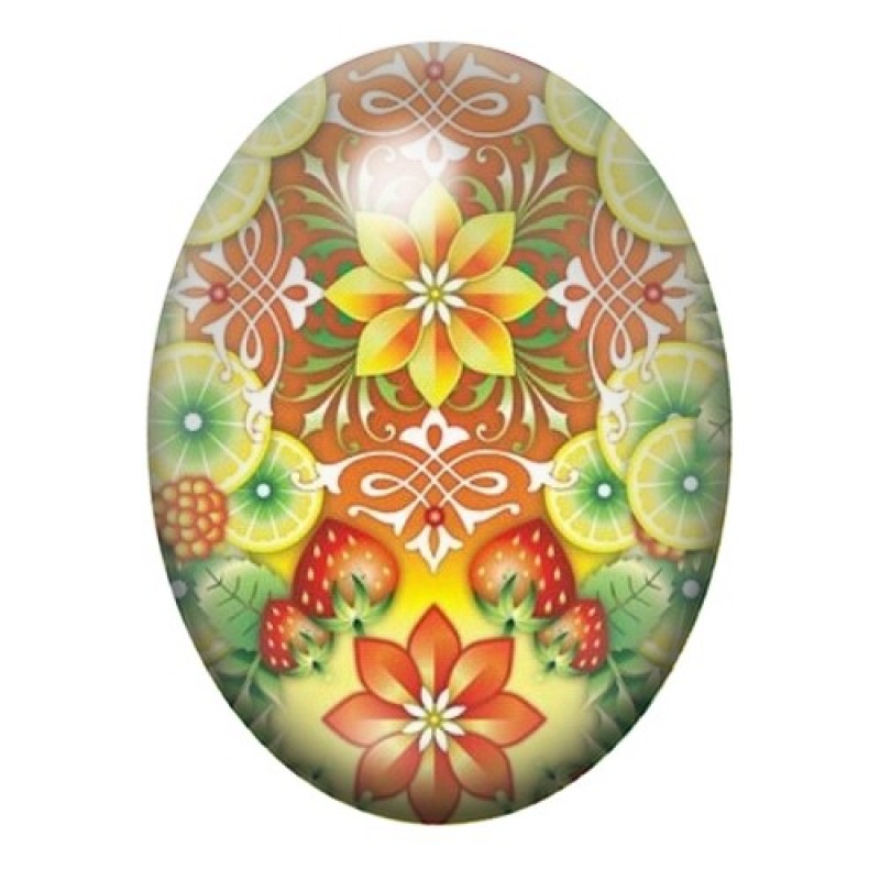 Cabochon en Verre Illustré Fleurs 13x18, 18x25 ou 30x40mm