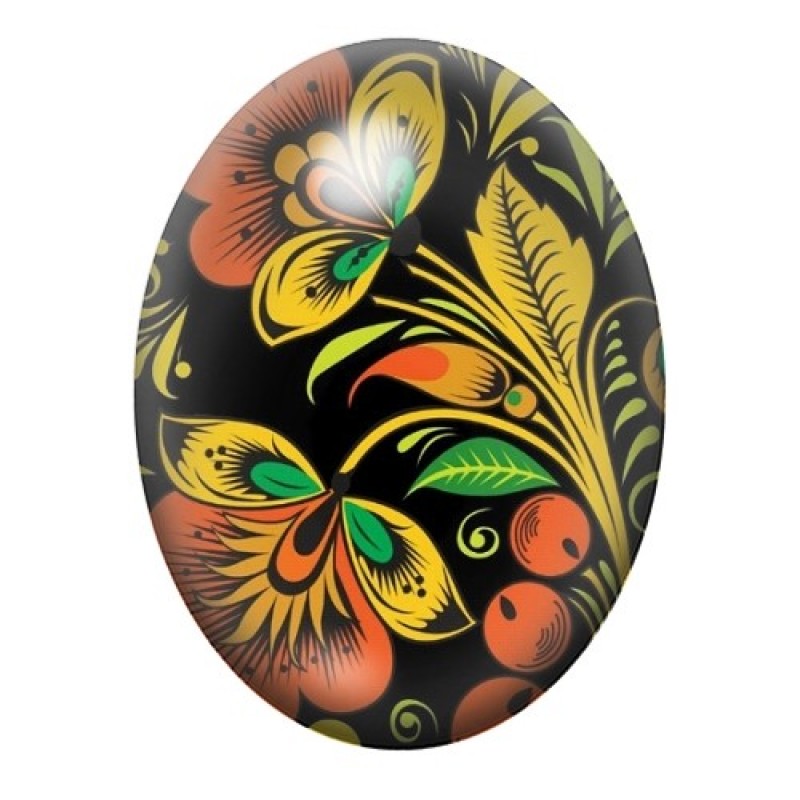 Cabochon en Verre Illustré Fleurs 13x18, 18x25 ou 30x40mm