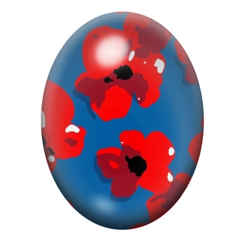 Cabochon en Verre Illustré Fleurs 13x18, 18x25 ou 30x40mm