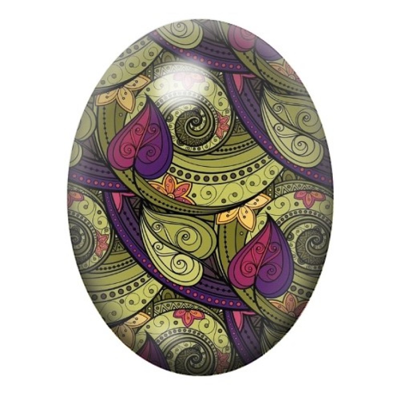 Cabochon en Verre Illustré Fleurs 13x18, 18x25 ou 30x40mm