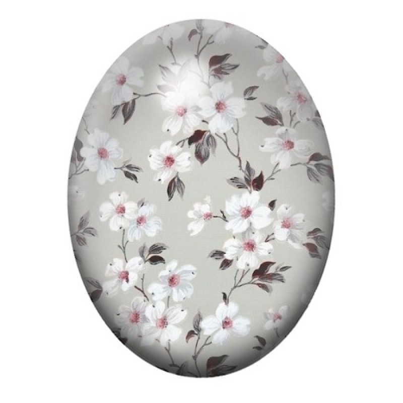 Cabochon en Verre Illustré Fleurs 13x18, 18x25 ou 30x40mm