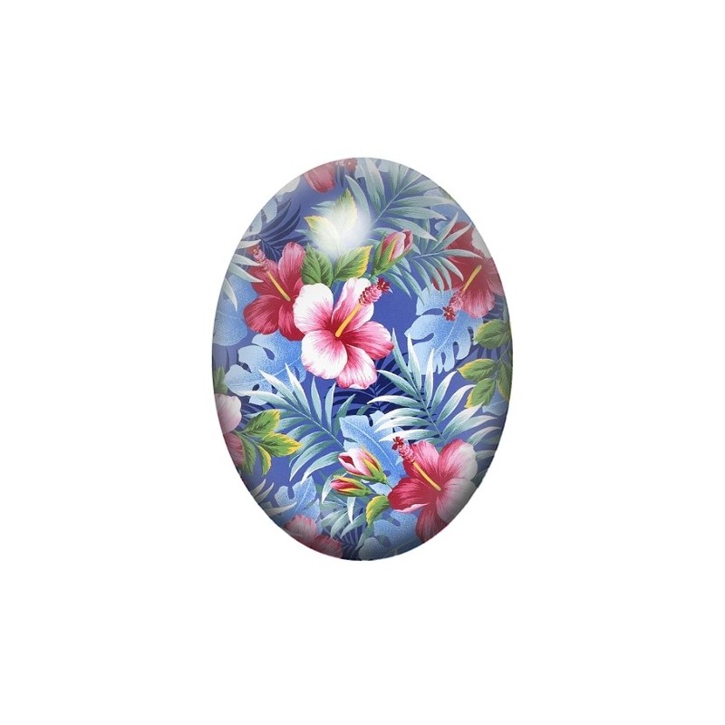 Cabochon en Verre Illustré Fleurs 13x18, 18x25 ou 30x40mm