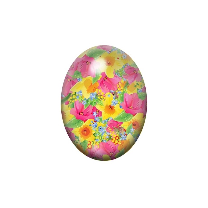 Cabochon en Verre Illustré Fleurs 13x18, 18x25 ou 30x40mm
