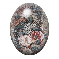 Cabochon en Verre Illustré Jardin Floral Style Tapisserie 13x18, 18x25 ou 30x40mm pour la création de bijoux fantaisie - DIY