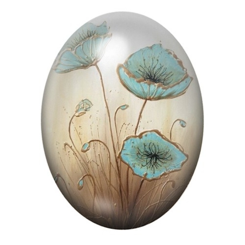Cabochon en Verre Illustré Fleurs 13x18, 18x25 ou 30x40mm