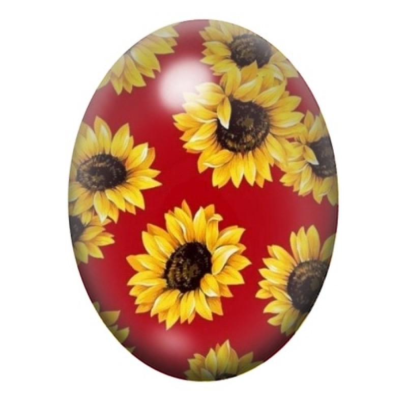 Cabochon en Verre Illustré Fleurs 13x18, 18x25 ou 30x40mm