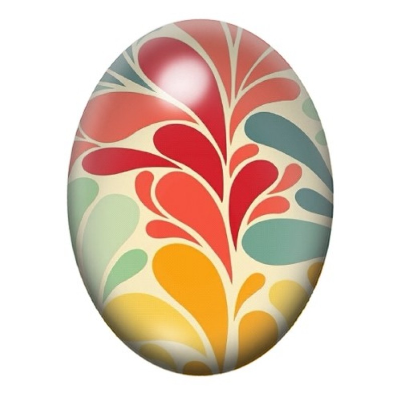 Cabochon en Verre Illustré Fleurs 13x18, 18x25 ou 30x40mm