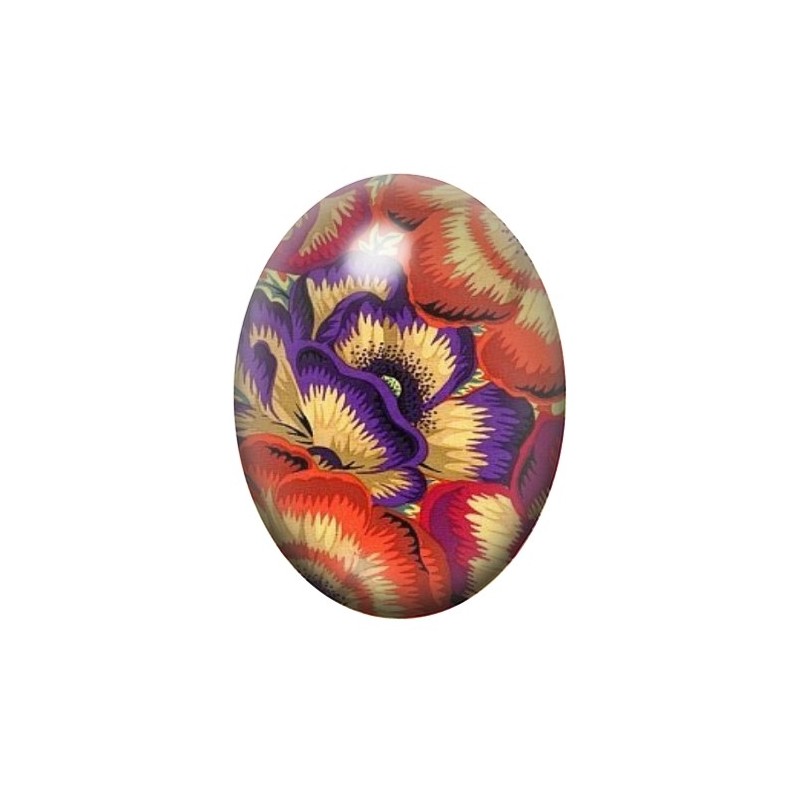 Cabochon en Verre Illustré Fleurs 13x18, 18x25 ou 30x40mm