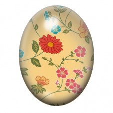 Cabochon en Verre Illustré Fleurs 13x18, 18x25 ou 30x40mm pour la Création de Bijoux Fantaisie - DIY