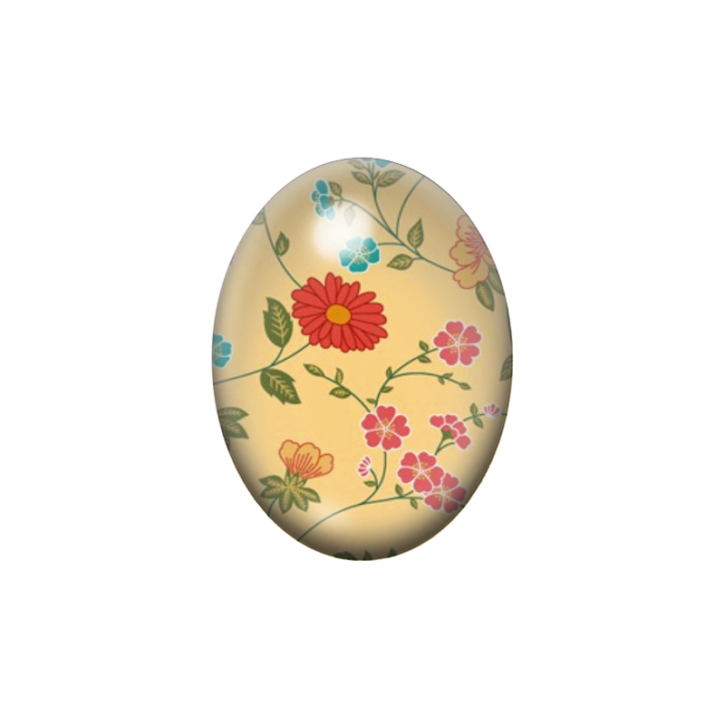 Cabochon en Verre Illustré Fleurs 13x18, 18x25 ou 30x40mm