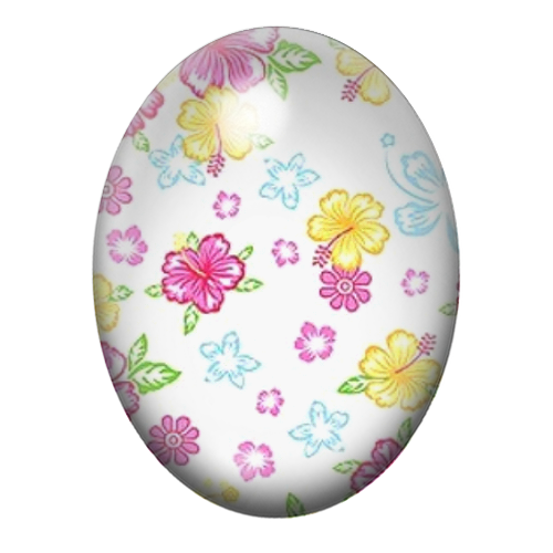 Cabochon en Verre Illustré Fleurs 13x18, 18x25 ou 30x40mm