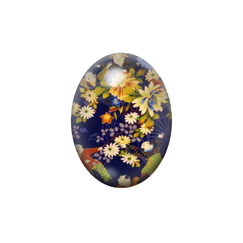 Cabochon en Verre Illustré Fleurs 13x18, 18x25 ou 30x40mm