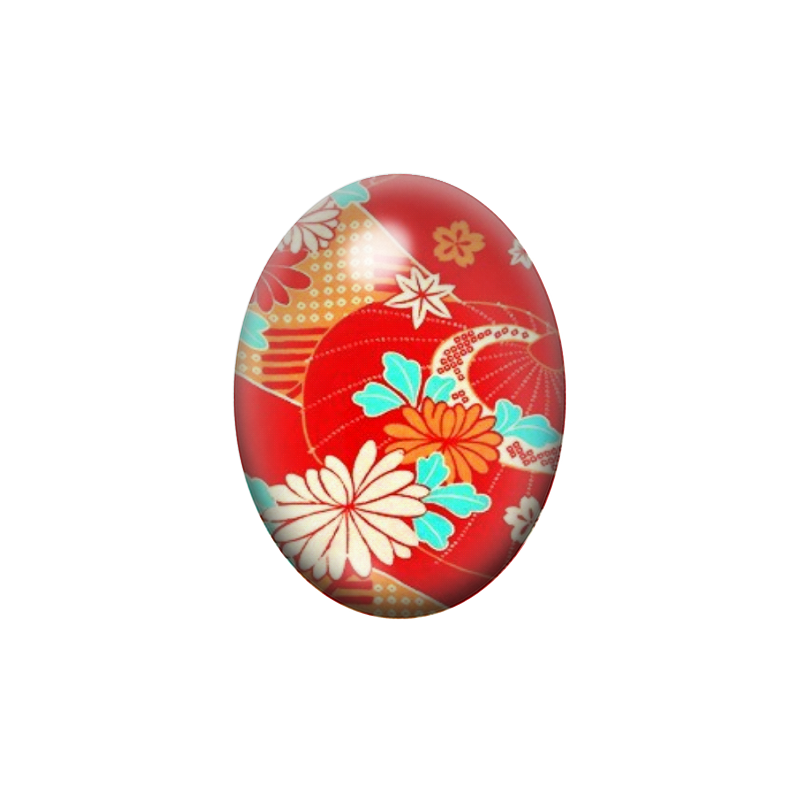 Cabochon en Verre Illustré Fleurs 13x18, 18x25 ou 30x40mm