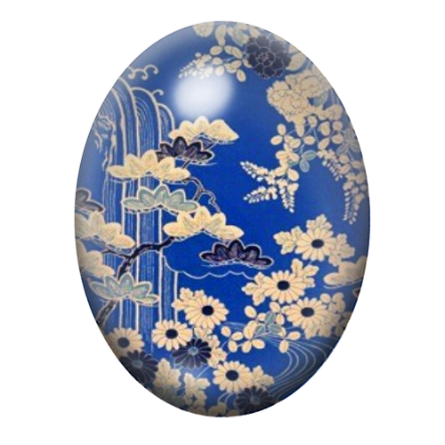 Cabochon en Verre Illustré Fleurs 13x18, 18x25 ou 30x40mm