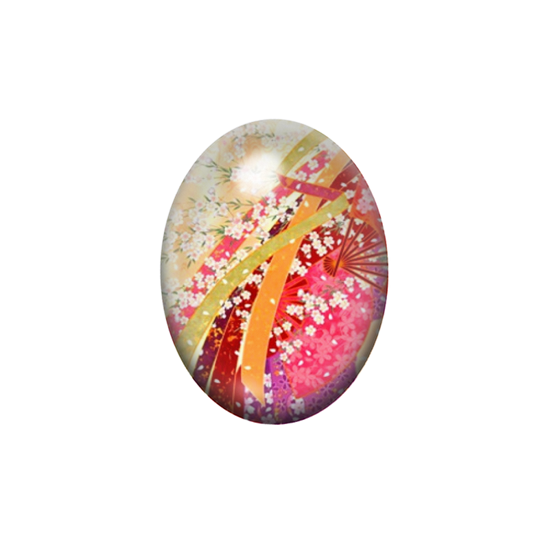Cabochon en Verre Illustré Fleurs 13x18, 18x25 ou 30x40mm