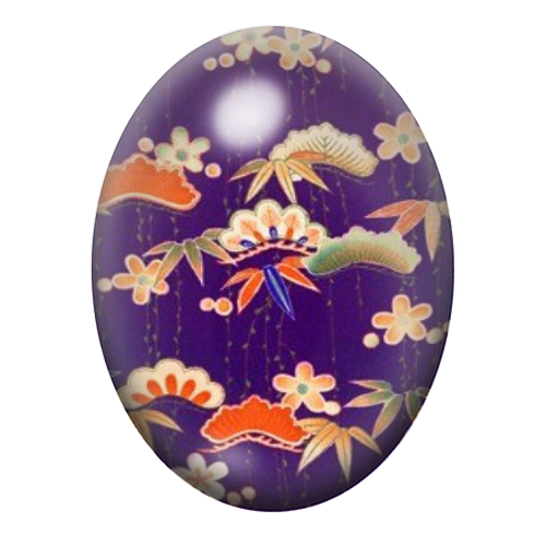 Cabochon en Verre Illustré Fleurs 13x18, 18x25 ou 30x40mm