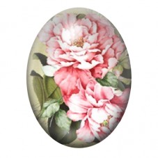 Cabochon en Verre Illustré Bouquet de Roses Roses et Blanches 13x18, 18x25 ou 30x40mm pour la création de bijoux fantaisie - DIY