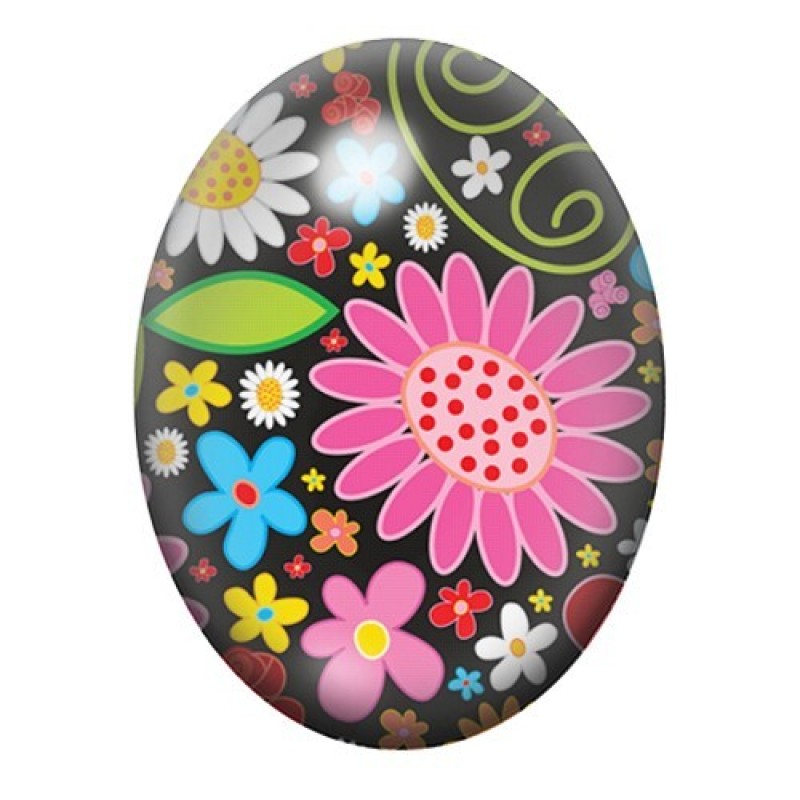 Cabochon en Verre Illustré Fleurs 13x18, 18x25 ou 30x40mm