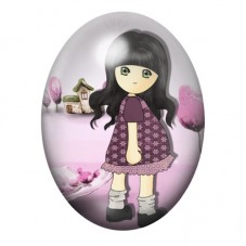 Cabochon en Verre Illustré Petite Fille 13x18, 18x25 ou 30x40mm pour la Création de Bijoux Fantaisie - DIY