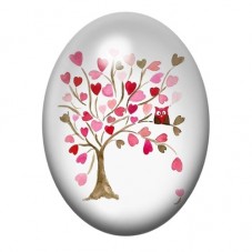 Cabochon en Verre Illustré Abre Coeur Amour 13x18, 18x25 ou 30x40mm pour la Création de Bijoux Fantaisie - DIY