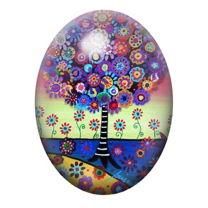 Cabochon en Verre Illustré Abre 13x18, 18x25 ou 30x40mm
