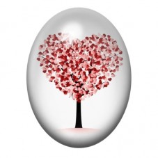 Cabochon en Verre Illustré Abre Coeur Amour 13x18, 18x25 ou 30x40mm pour la Création de Bijoux Fantaisie - DIY