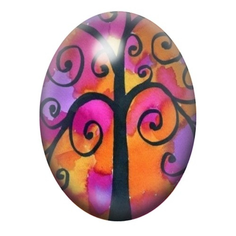 Cabochon en Verre Illustré Abre 13x18, 18x25 ou 30x40mm