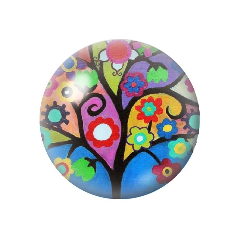  Cabochon en Verre Illustré Arbre 12 à 25mm