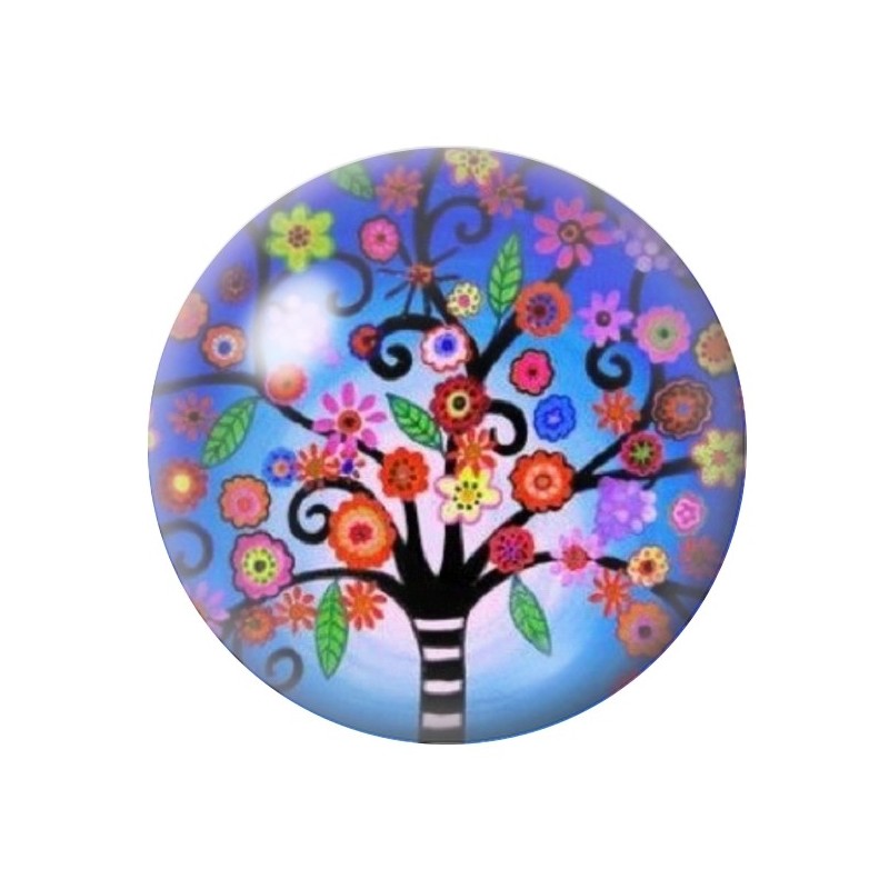  Cabochon en Verre Illustré Arbre 12 à 25mm