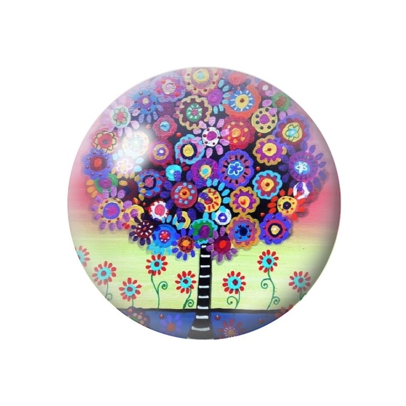  Cabochon en Verre Illustré Arbre 12 à 25mm