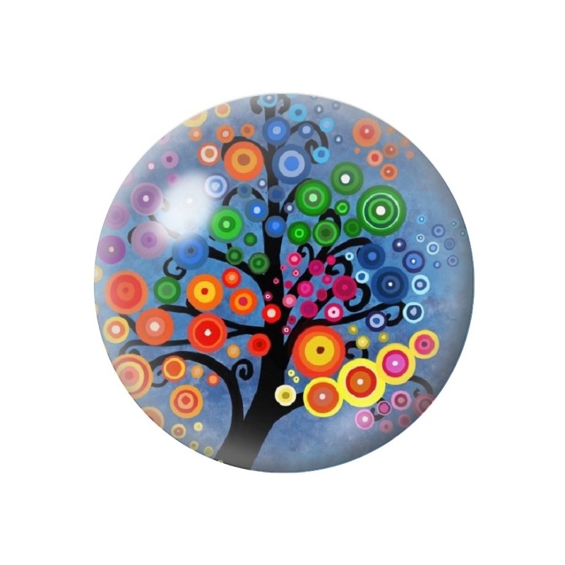  Cabochon en Verre Illustré Arbre 12 à 25mm