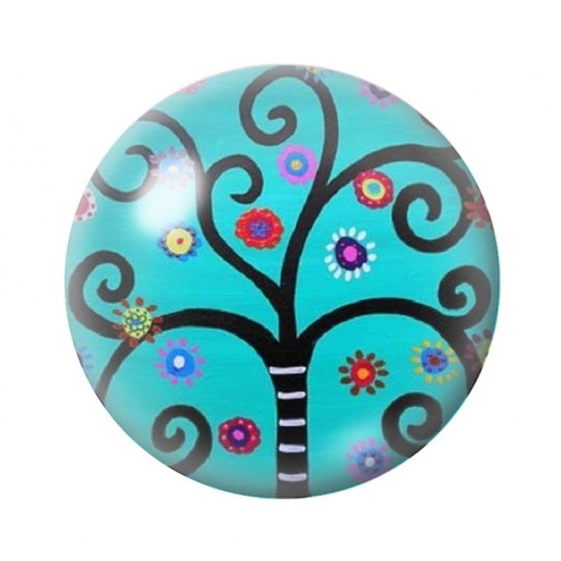 Cabochon en Verre Illustré Arbre 12 à 25mm