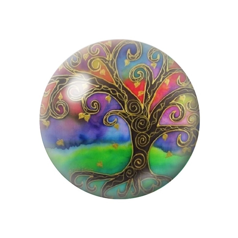  Cabochon en Verre Illustré Arbre 12 à 25mm