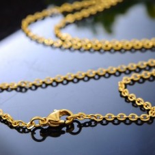 Collier Chaîne Dorée 3x2,5mm en Acier Inoxydable - 60cm Long