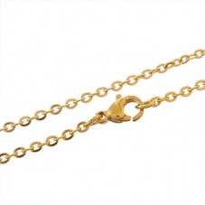 Collier Chaîne Dorée 3x2,5mm en Acier Inoxydable - 60cm Long
