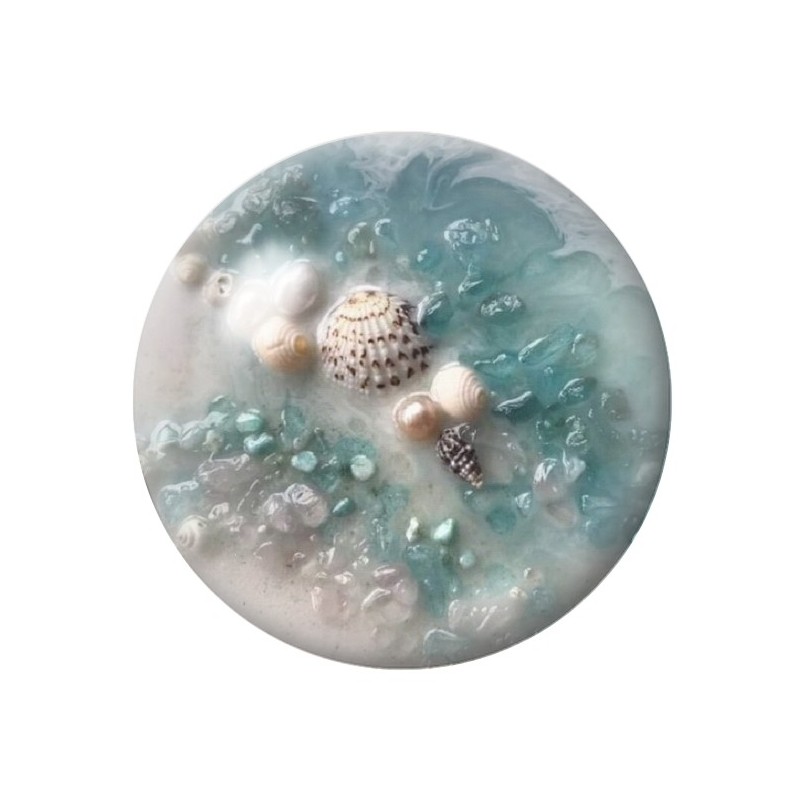 Cabochon en Verre Illustré Coquillages Mer Été 12 à 25mm