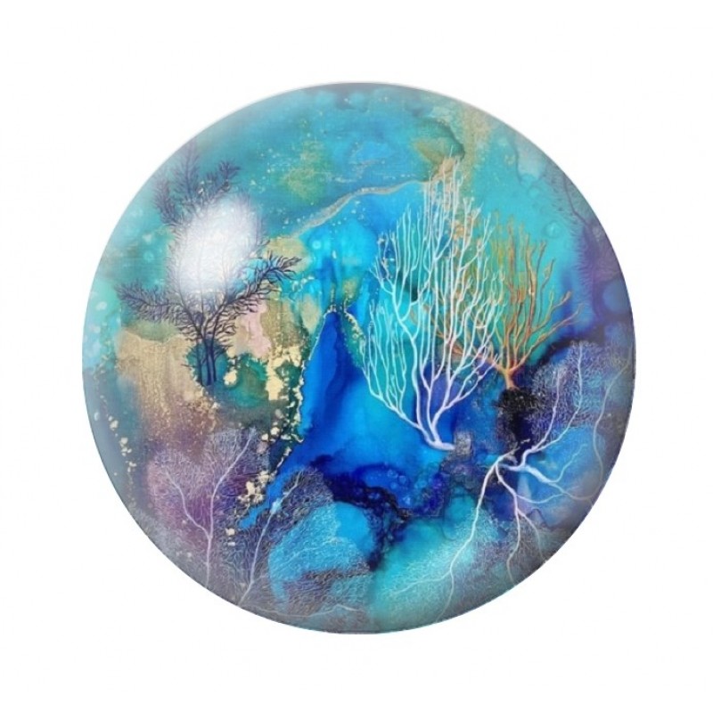 Cabochon en Verre Illustré Mer Été 12 à 25mm