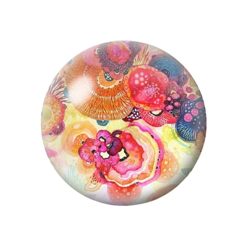 Cabochon en Verre Illustré Mer Été 12 à 25mm